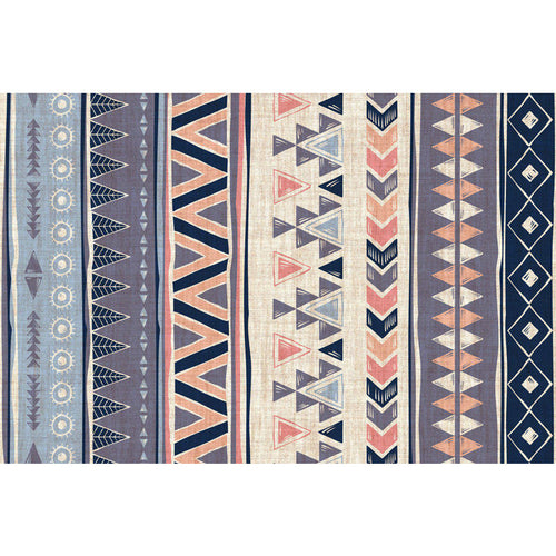 BowLift | Warm purple stain-resistant rug striped geometric Americana tribal rug polyester pet-friendly area rug for living room
