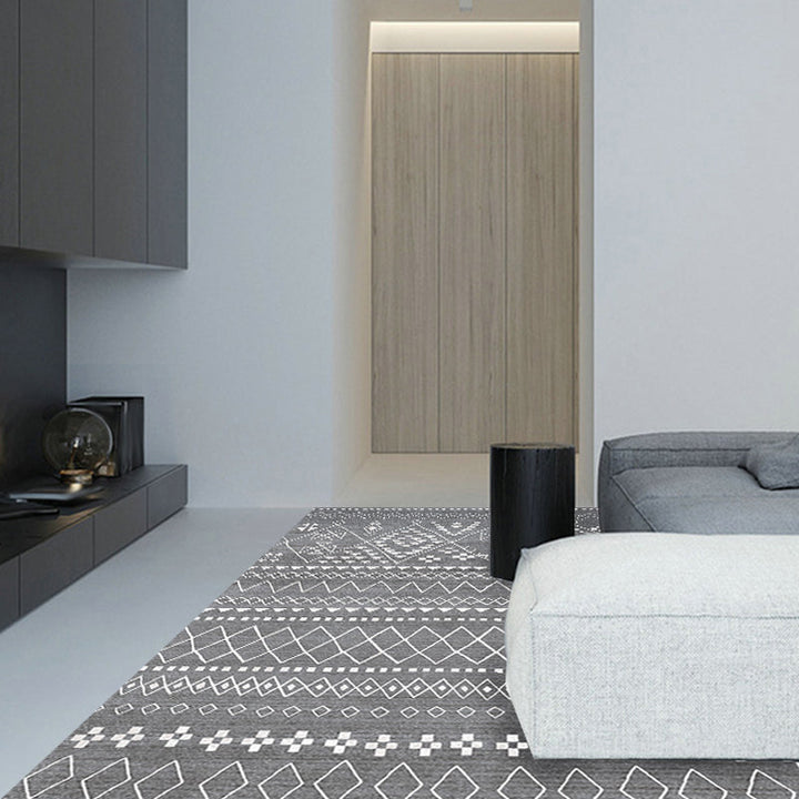 BowLift | Southwestern Rug Simple Geometric Diamond Washable Rug for Bedroom Power Loom Washable Non-Slip Rug