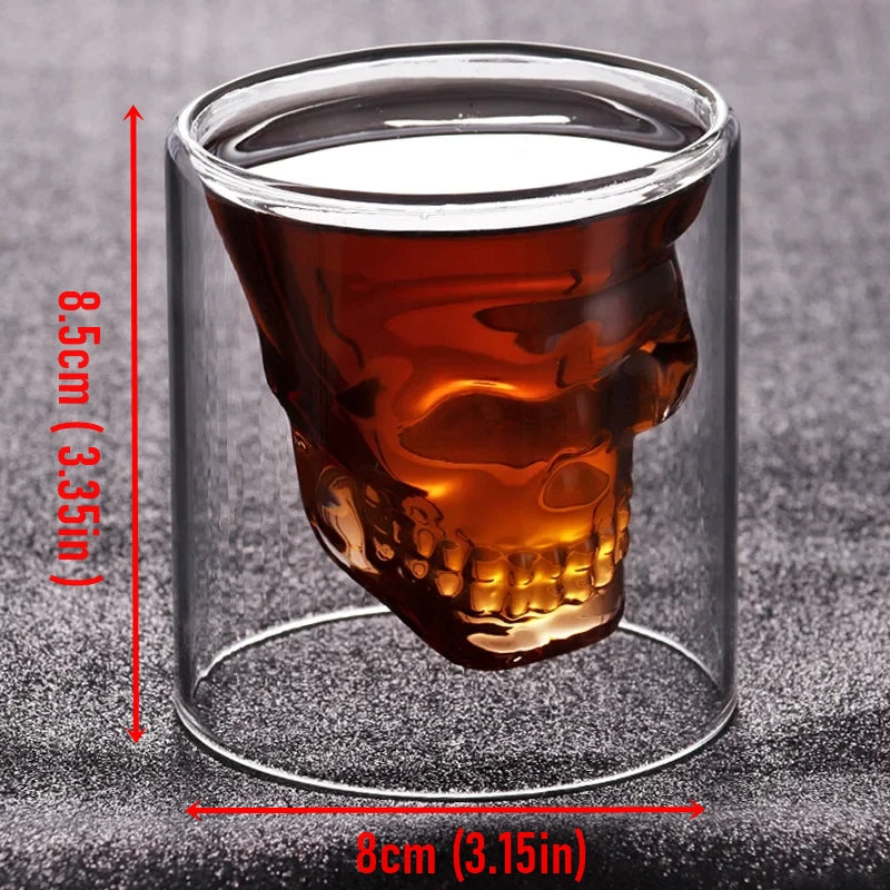 3D Skull Head DouBowlifte Drinking Glass | Bowlift