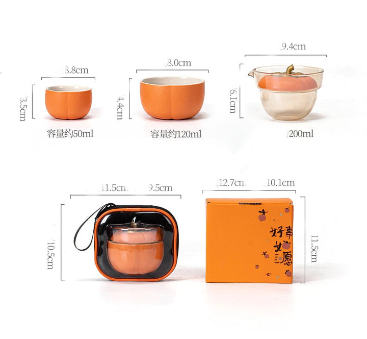 Mini Pumpkin Ceramic Teapot Set | Bowlift