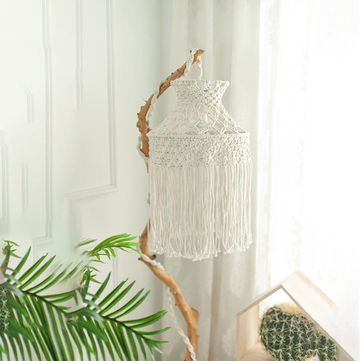 Macramé Hanging Pendant Light Bowlift