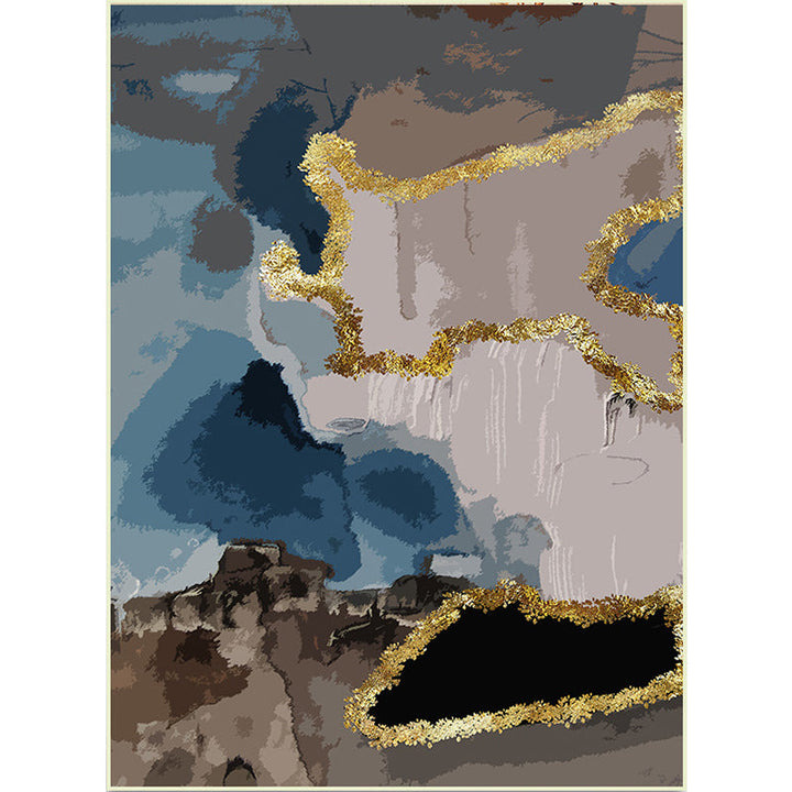 Nordic Modern Carpet in Brown Abstract Painting Print Carpet Polyester Washable Carpet for Home Decor | Bowlift