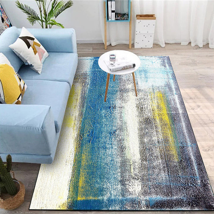 Gray Bedroom Rug Modern Abstract Watercolor Pattern Rug Polyester Washable Rug | Bowlift