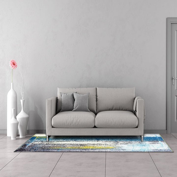 Gray Bedroom Rug Modern Abstract Watercolor Pattern Rug Polyester Washable Rug | Bowlift