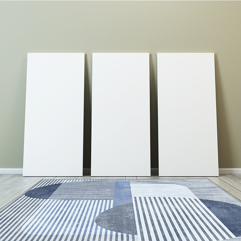 Blue and Gray Simple Rug Polyester Striped Abstract Color Block Rug Washable Rectangular Rug for the Living Room | Bowlift