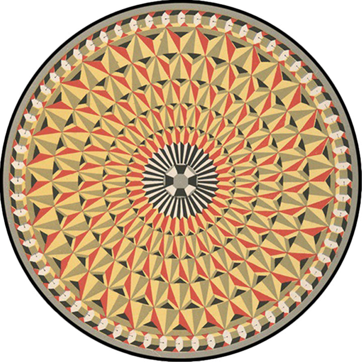 BowLift | Moroccan floral geometric rug yellow polyester rug non-slip backing area rug for bedroom