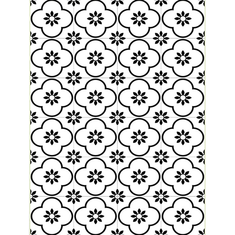 BowLift | Moroccan living room rug in white floral square pattern rug polyester non-slip area rug