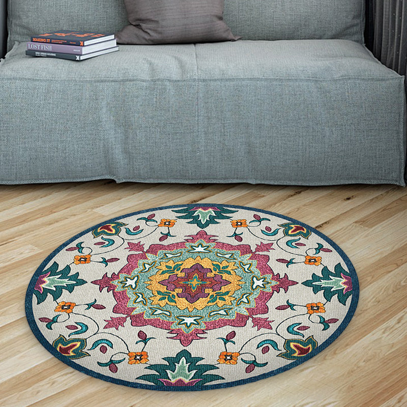BowLift | Classic Blue and Red Americana Carpet Synthetic Tribal Carpet Non-Slip Back Carpet for Bedroom