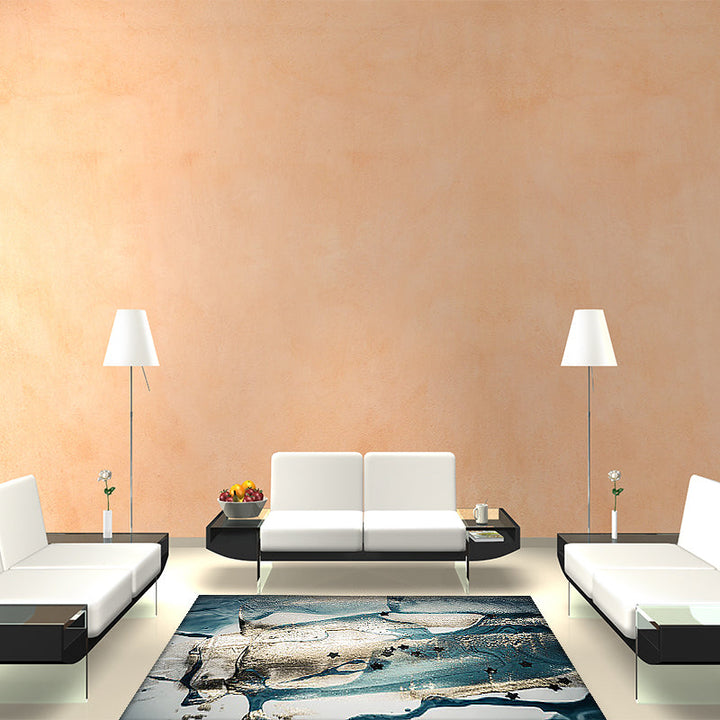 Blue bedroom rug modern abstract star painting pattern area rug polyester washable rug | Bowlift
