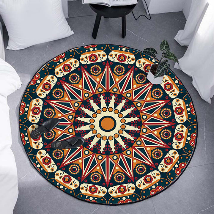 BowLift | Moroccan Flower Carpet White and Red Polyester Carpet Non-Slip Backing Machine Washable Carpet for Bedroom