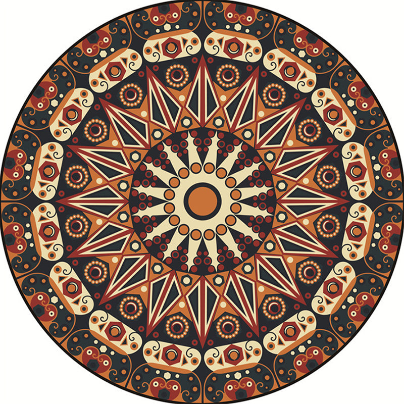 BowLift | Moroccan Flower Carpet White and Red Polyester Carpet Non-Slip Backing Machine Washable Carpet for Bedroom