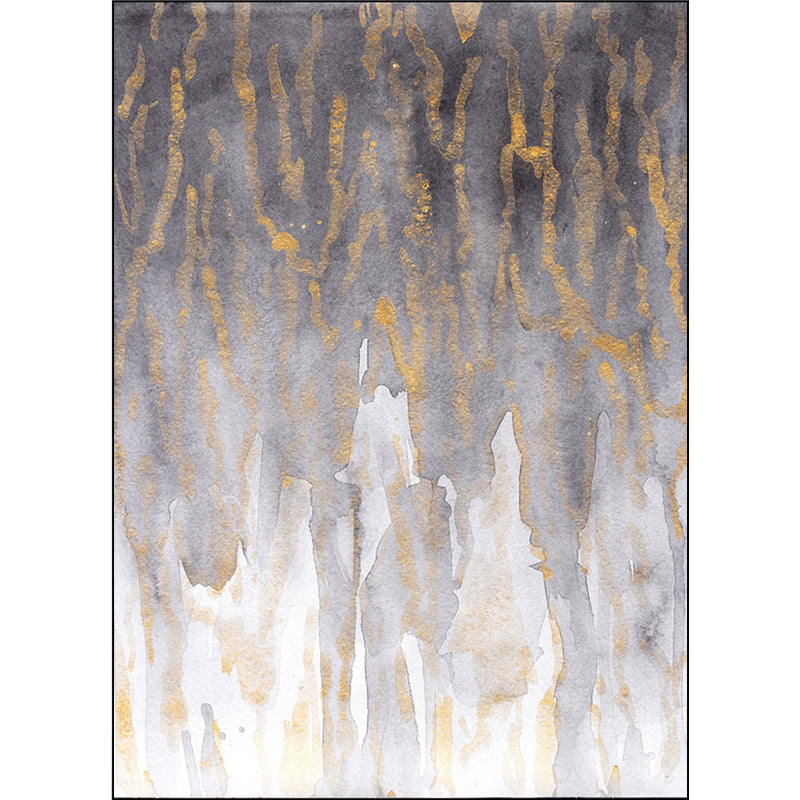 Modern living room rug in gray abstract color splash pattern rug polyester washable rug | Bowlift