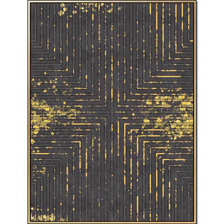 Modern living room rug in black and white with abstract stripe cross pattern rug polyester washable rug | Bowlift