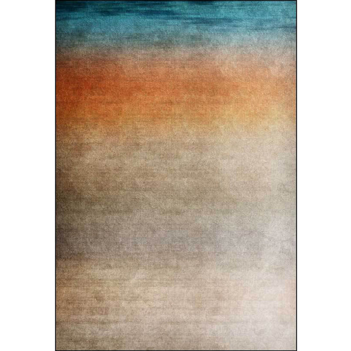 Modern living room rug in brown abstract ombre pattern rug polyester washable rug for the area | Bowlift
