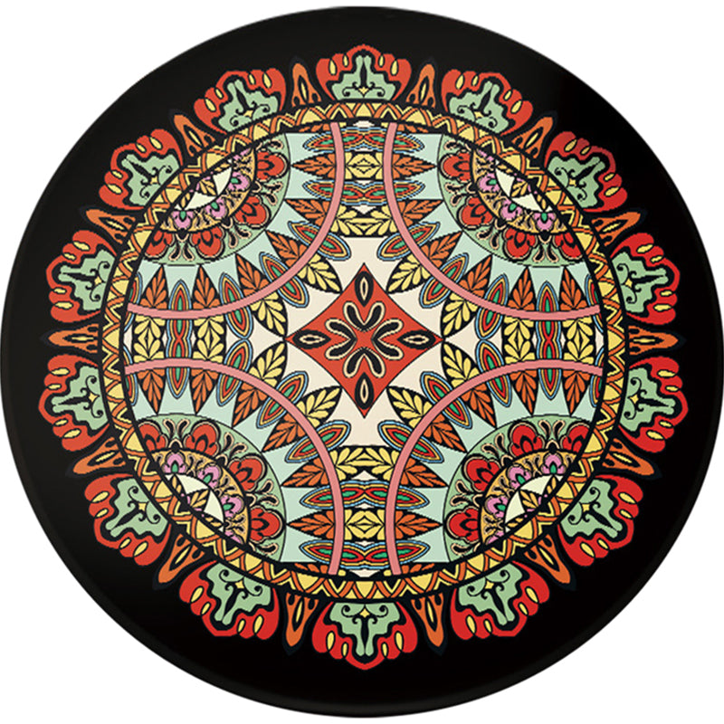 BowLift | Southwest Tribal Carpet Red and Black Polyester Rug with Non-Slip Back Area Rug for Bedroom