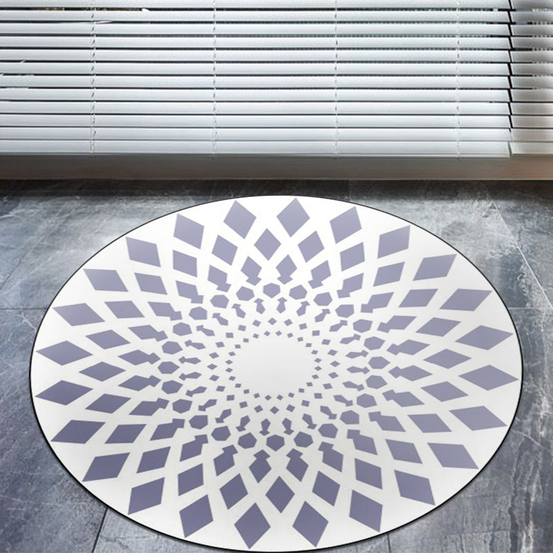 BowLift | Moroccan floral geometric rug black and white polyester rug non-slip backing area rug for bedroom