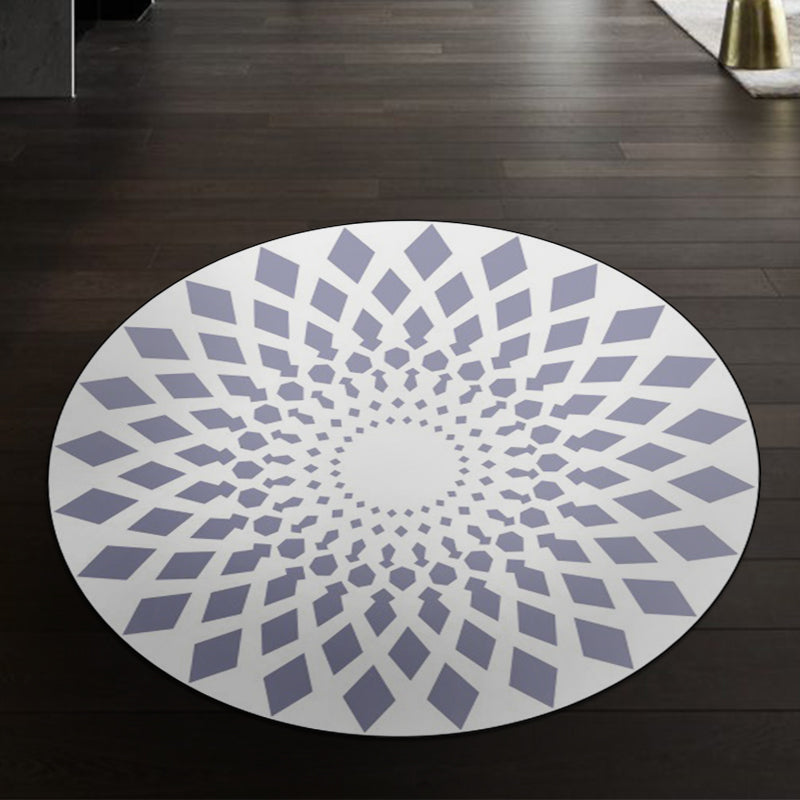 BowLift | Moroccan floral geometric rug black and white polyester rug non-slip backing area rug for bedroom