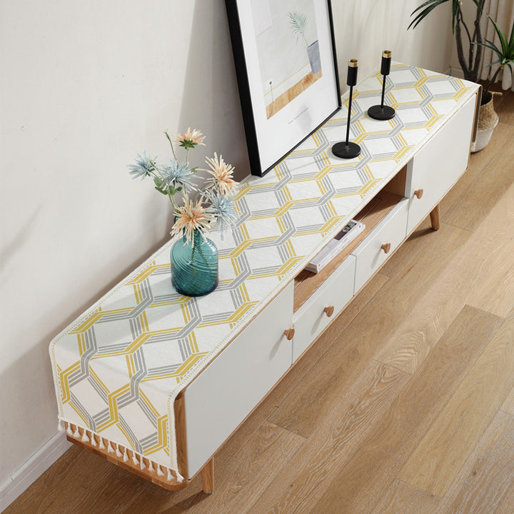 Geometric Triangle Pattern Table Runner
