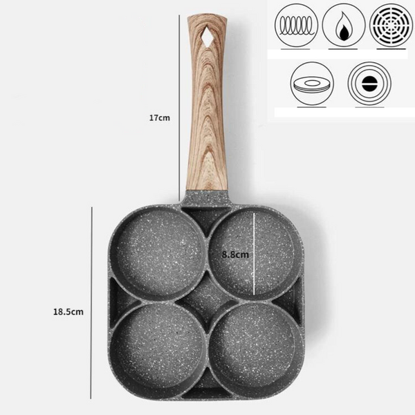 QuickCook - Frying pan with more sections and transparent handle Bowlift