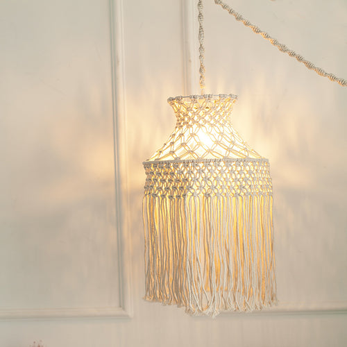 Macramé Hanging Pendant Light Bowlift