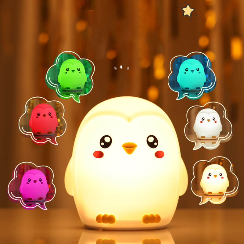 BowLift | Colorful Penguins Tap Tap LED Nightstand Lamp