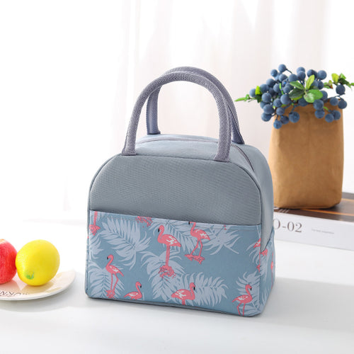 Insulated lunch bag with trendy flamingo pattern Bowlift