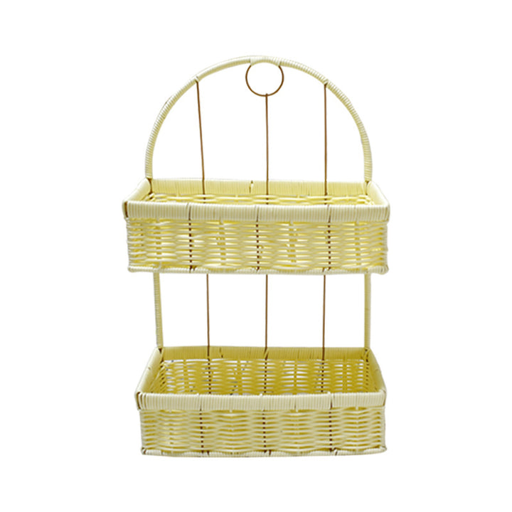 Two-Tiered Woven Storage Basket Bowlift