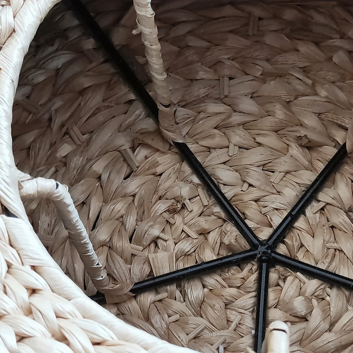 Handcrafted sitting pouf made of natural material Bowlift