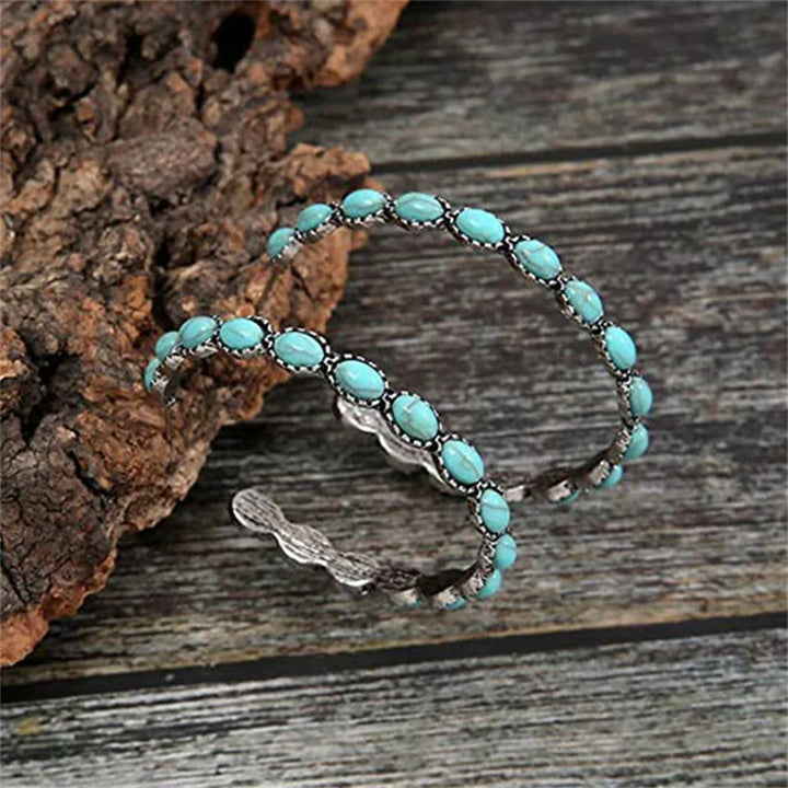 BowLift | Vintage C-Shaped Turquoise Hoop Earrings