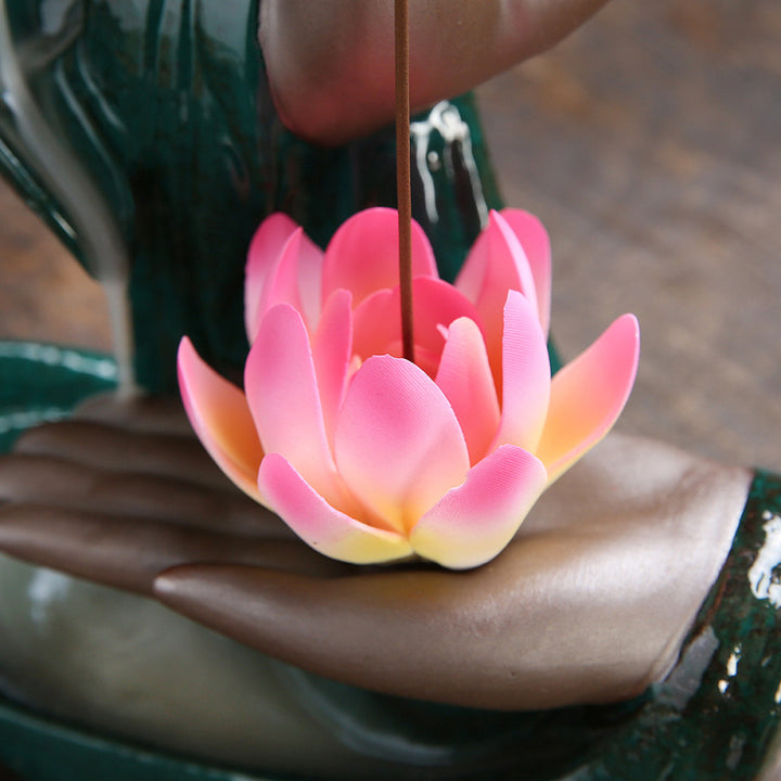 Serene Hand Gesture Ceramic Incense Holder