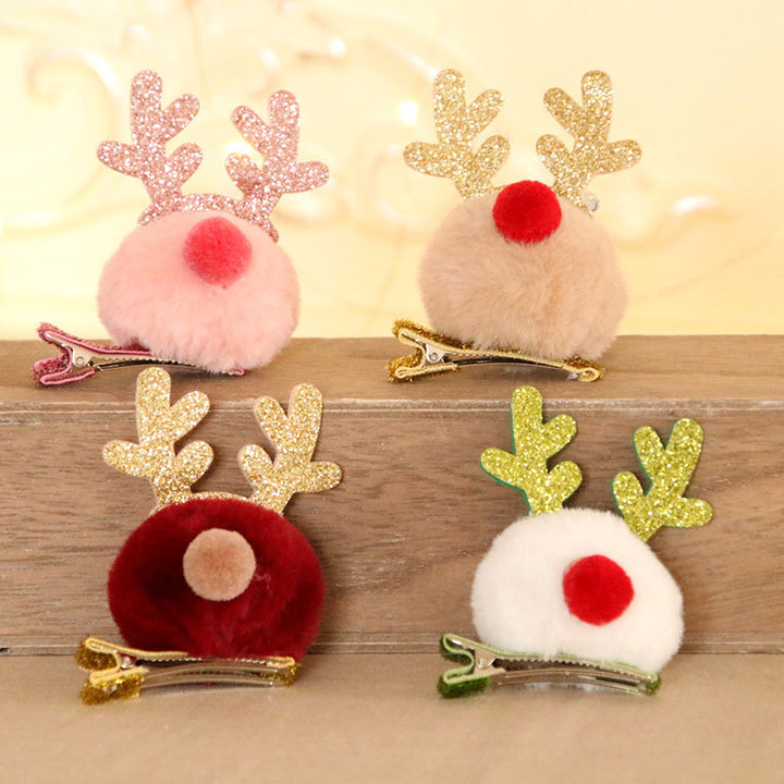 Festive Reindeer Hair Clip Bowlift