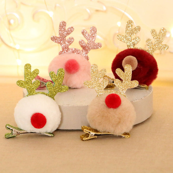 Festive Reindeer Hair Clip Bowlift