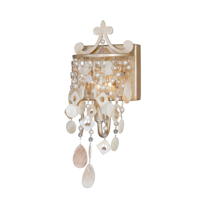 BowLift | Linear Wall Mount Light Modern Style Shell and Crystal 1/3-Light Wall Light with Pearl Decoration in Gold