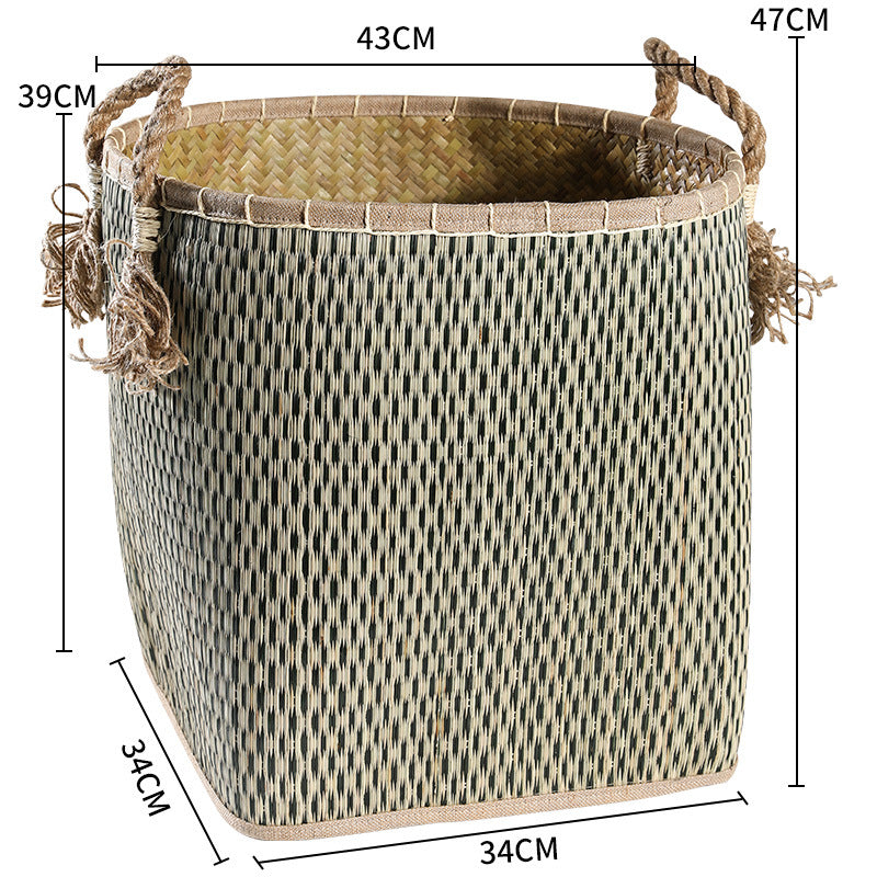Unisex Handwoven Storage Basket with Decorative Fringes Bowlift