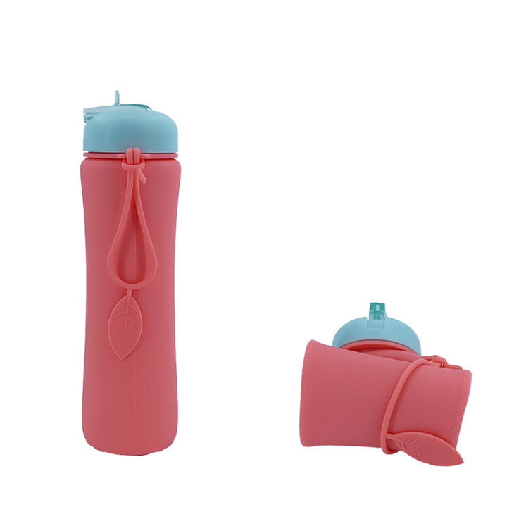 Ladies Foldable Silicone Drinking Bottle with Practical Carrying Strap Bowlift