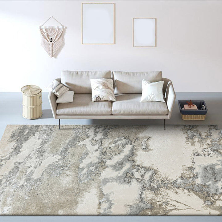 Nordic Abstract Rug Gray Polyester Rug Washable Non-Slip Mat Rug for the Bedroom | Bowlift