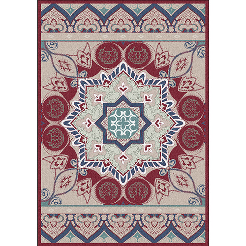 BowLift | Pink Bedroom Rug Moroccan Medallion Floral Pattern Area Rug Polyester Machine Washable Non-Slip Backing Rug