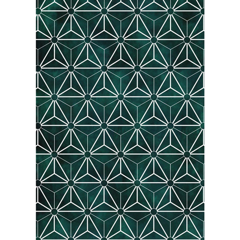 Creative geometric pattern rug Green Modern rug Polyester Washable Non-slip backing Rug for living room | Bowlift