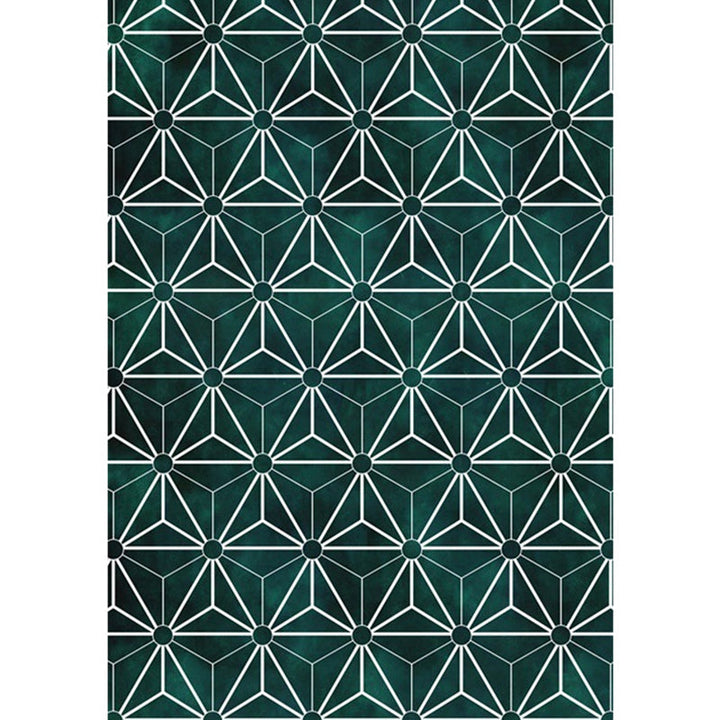 Creative geometric pattern rug Green Modern rug Polyester Washable Non-slip backing Rug for living room | Bowlift