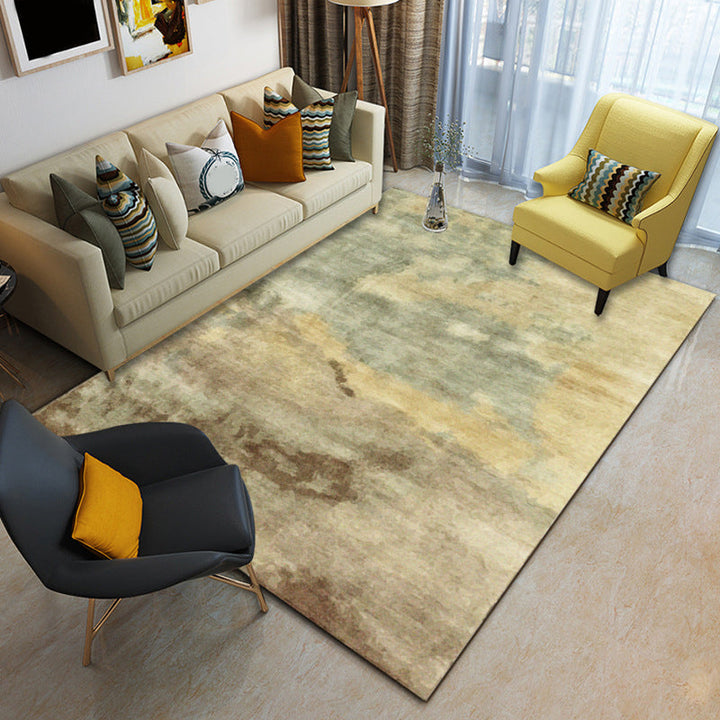 Yellow Casual Carpet Polyester Abstract Carpet Washable Carpet for the Bedroom | Bowlift
