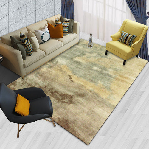 Yellow Casual Carpet Polyester Abstract Carpet Washable Carpet for the Bedroom | Bowlift