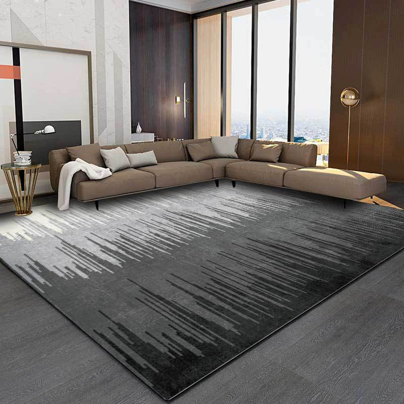 Modern living room rug Gray abstract color body line pattern rug Polyester washable rug | Bowlift