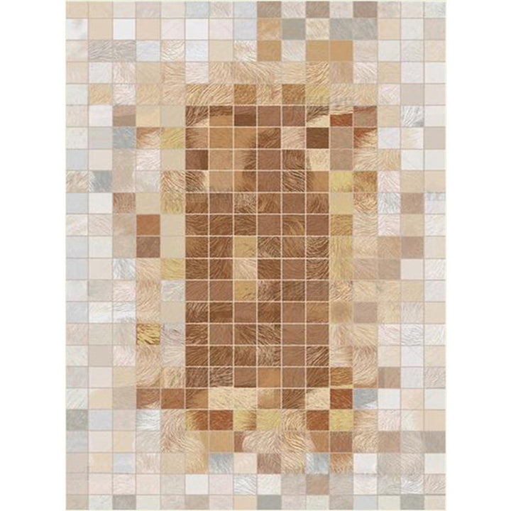 Brown Nordic Carpet Polyester Checkered Pattern Carpet Machine Washable Non-Slip Back Carpet for Living Room | Bowlift