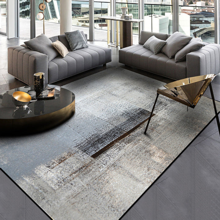 Gray and khaki contemporary rug polyester abstract rug washable non-slip back rug for the living room | Bowlift