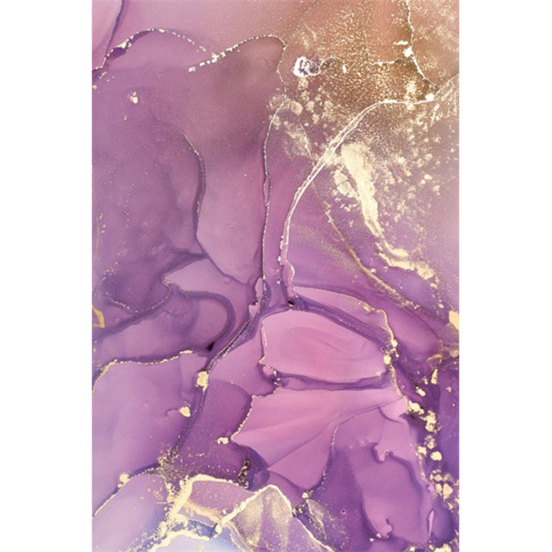 Purple and Pink Modern Rug Polyester Watercolor Print Rug Machine Washable Non-Slip Rug for the Living Room | Bowlift