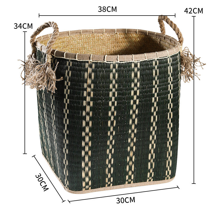 Handwoven Storage Basket with Decorative Handles Bowlift