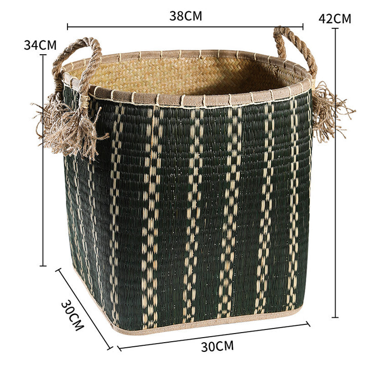 Handwoven Storage Basket with Decorative Handles Bowlift