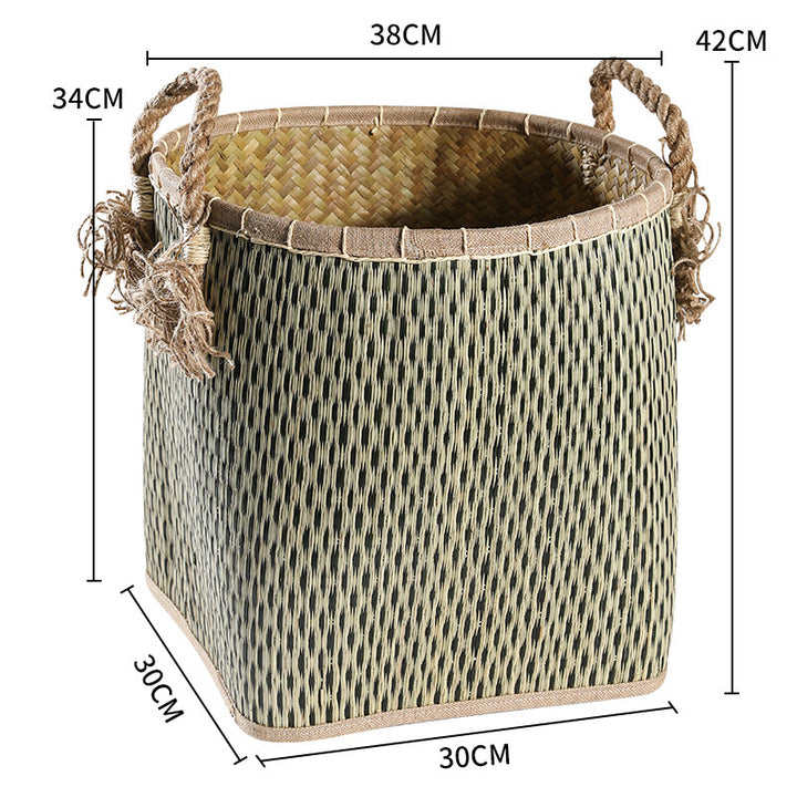 Unisex Handwoven Storage Basket with Decorative Fringes Bowlift