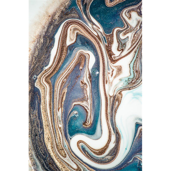 Nordic Abstract Rug Blue Multicolor Polyester Rug Washable Non-Slip Back Rug for Bedroom | Bowlift
