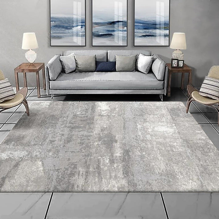Unusual Abstract Carpet Gray Modern Carpet Polyester Washable Non-Slip Back Carpet for Living Room | Bowlift